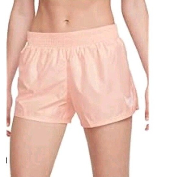 Nike Dri Fit Womens Small Peach Lined Running Athletic Shorts Training Sports - Picture 1 of 13